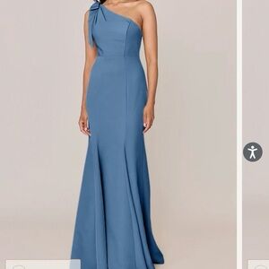 Revelry Rowan Crepe Dress Dusty Blue